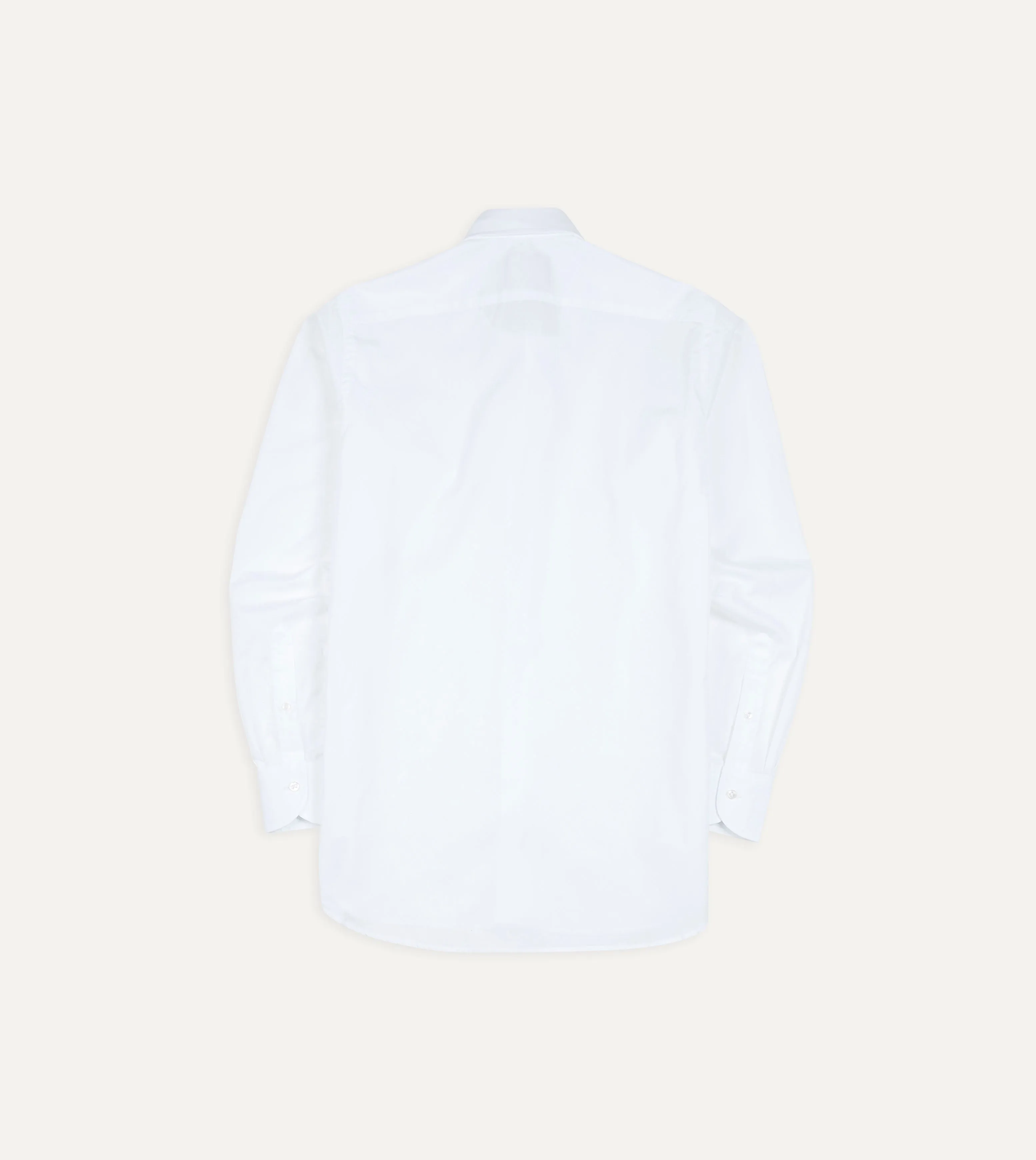 Vintage Style Versatile Comfort White Cotton Spread Collar Poplin Shirt