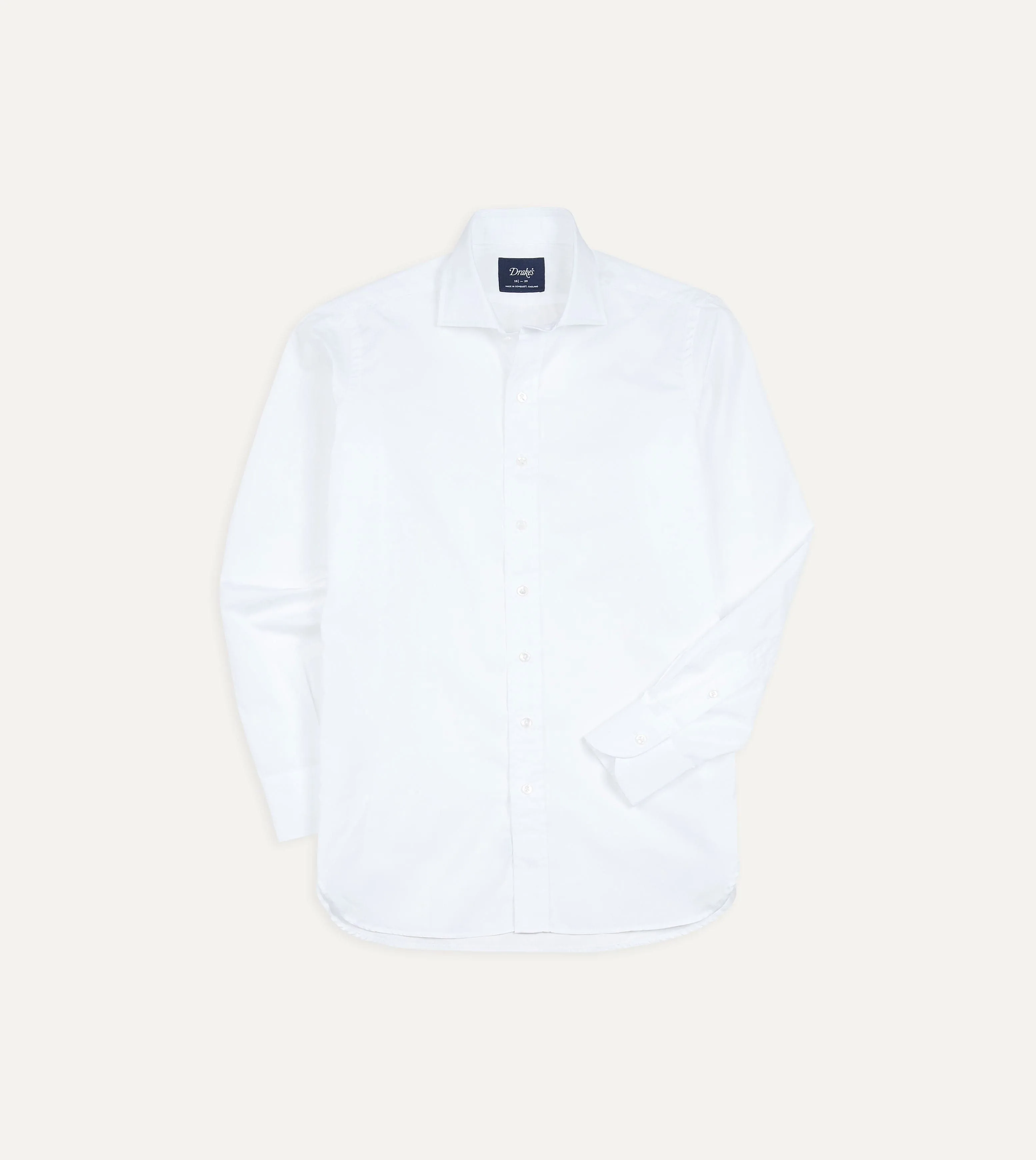 White Cotton Spread Collar Poplin Shirt Weekend Comfort Wear