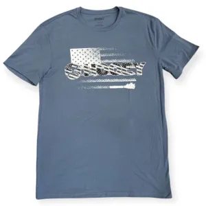 Hooey Men's Ol' Glory Flag Graphic Tee in Dark Denim Active Flex Recycled Polyester Blend