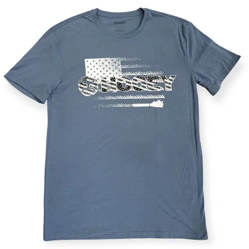 Hooey Men's Ol' Glory Flag Graphic Tee in Dark Denim Casual Comfort Look Fun Style