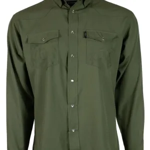 Hooey Men's Sol Olive Western Western Snap Shirt SoftenedNeckline