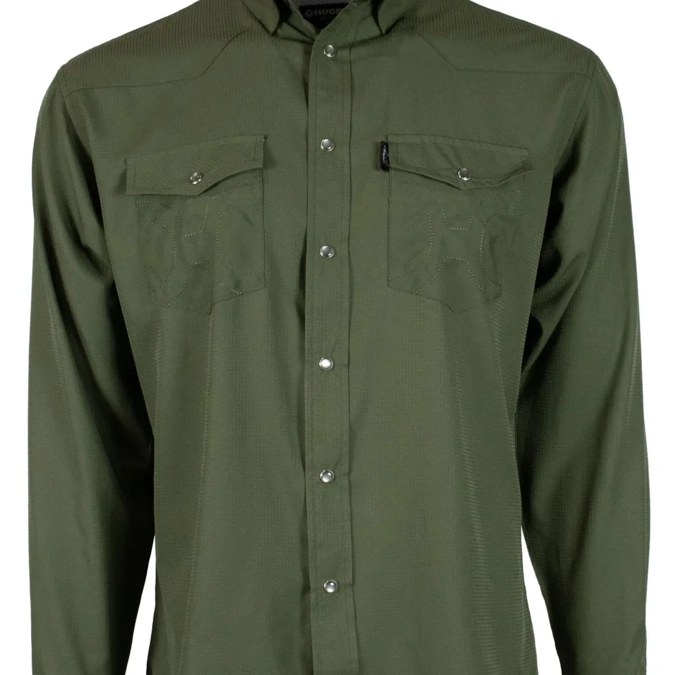 Hooey Men's Sol Olive Western Western Snap Shirt SoftenedNeckline
