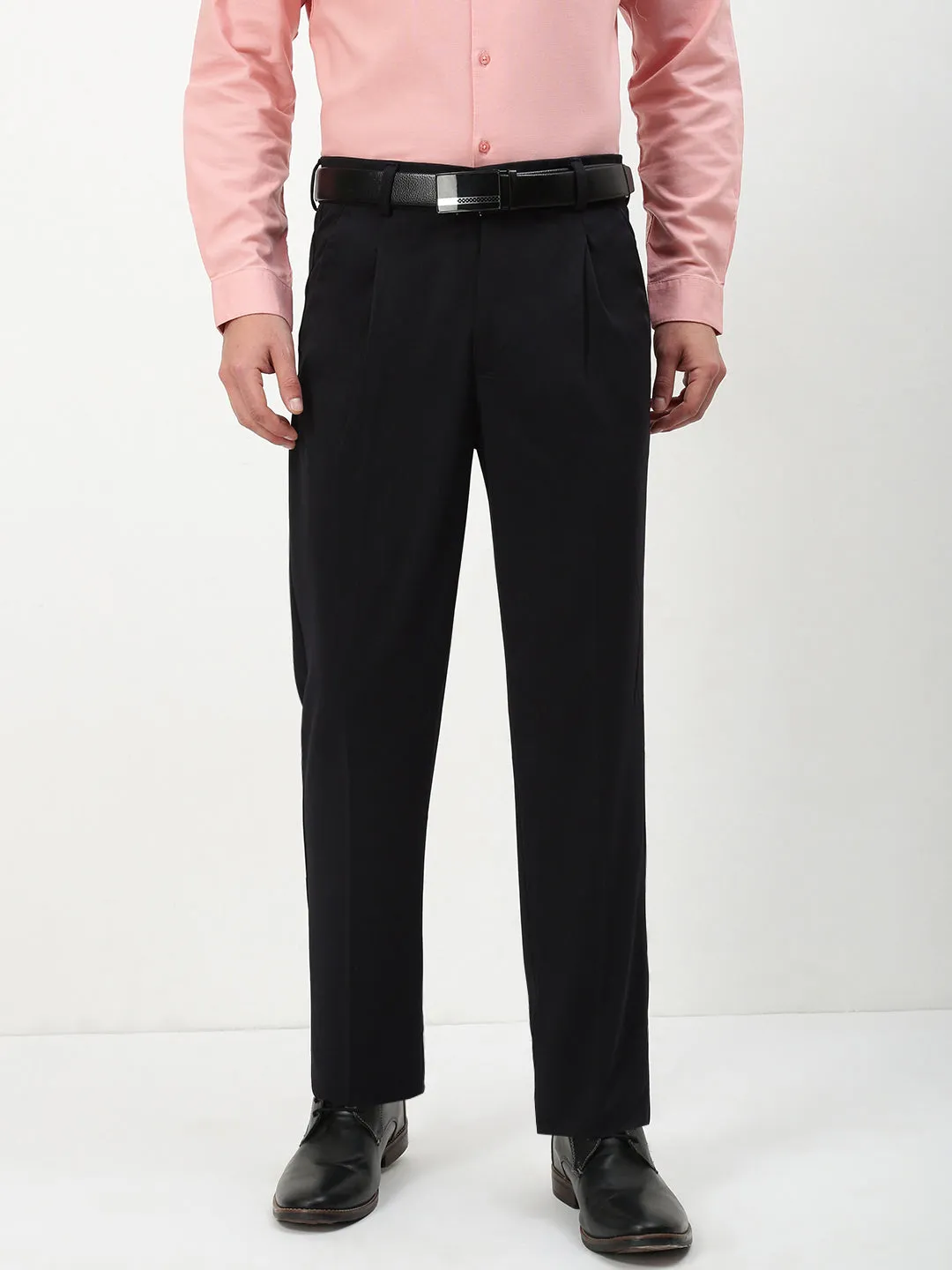 Versatile Comfort Wear Men's Black Solid Formal Trousers
