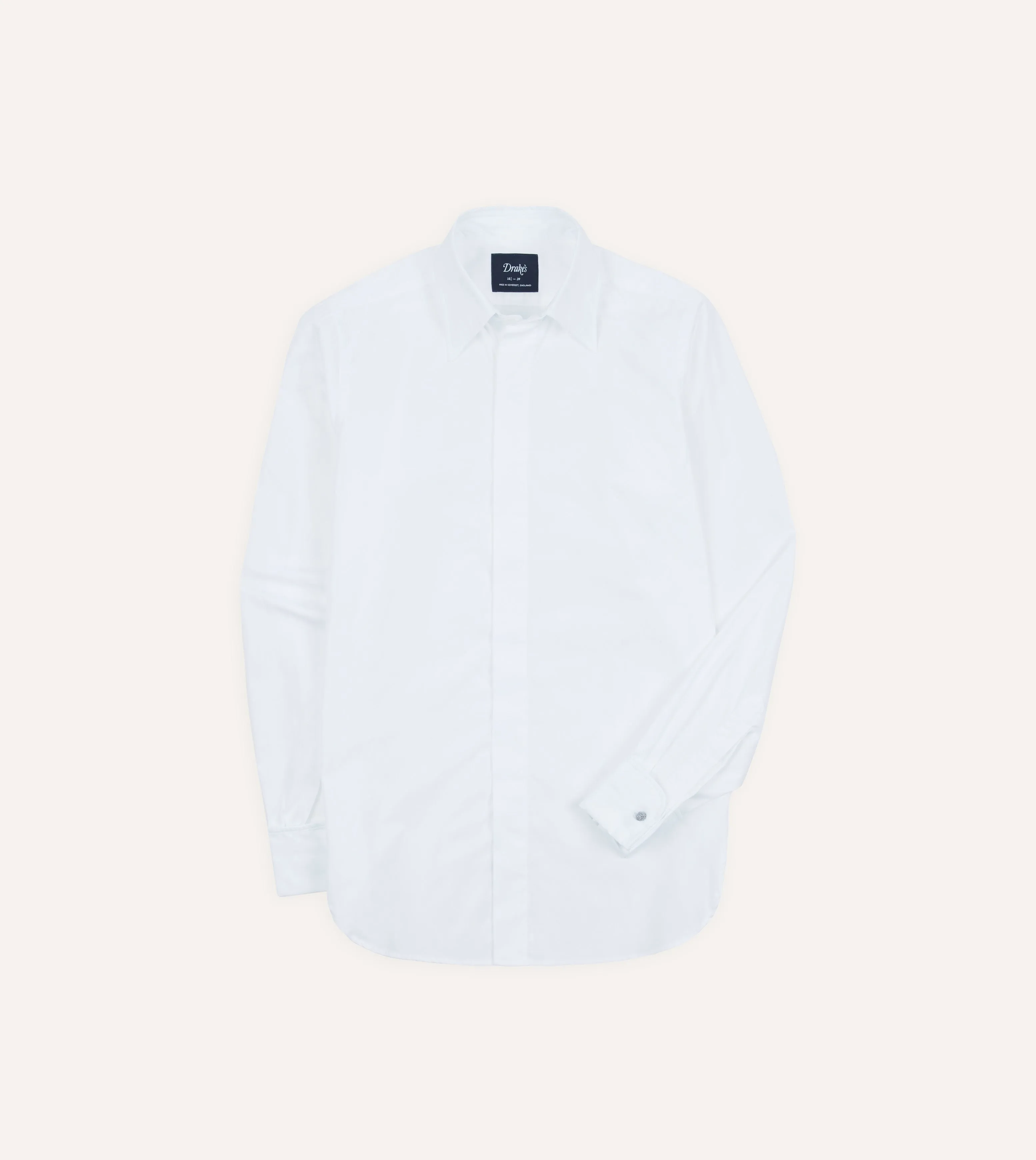 Soft Wearable White Cotton Long Point Collar Dinner Shirt