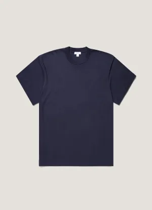 Smart Casual Look Men's Oversized Heavyweight T-shirt in Navy