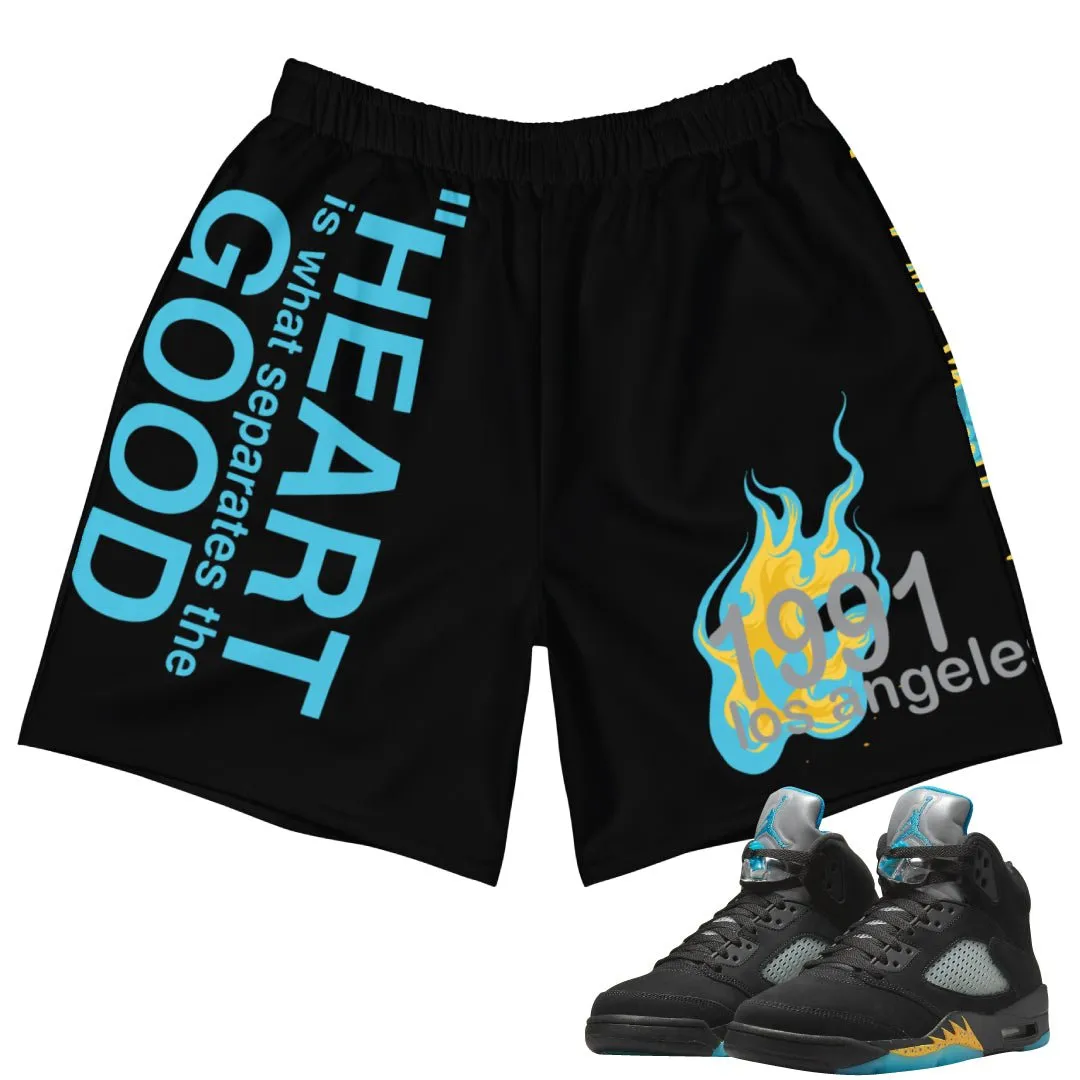Retro 5 Aqua "First Love" Shorts Exclusive Design Fit Design