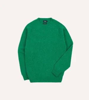 Green Brushed Shetland Crew Neck Jumper Fresh Trend