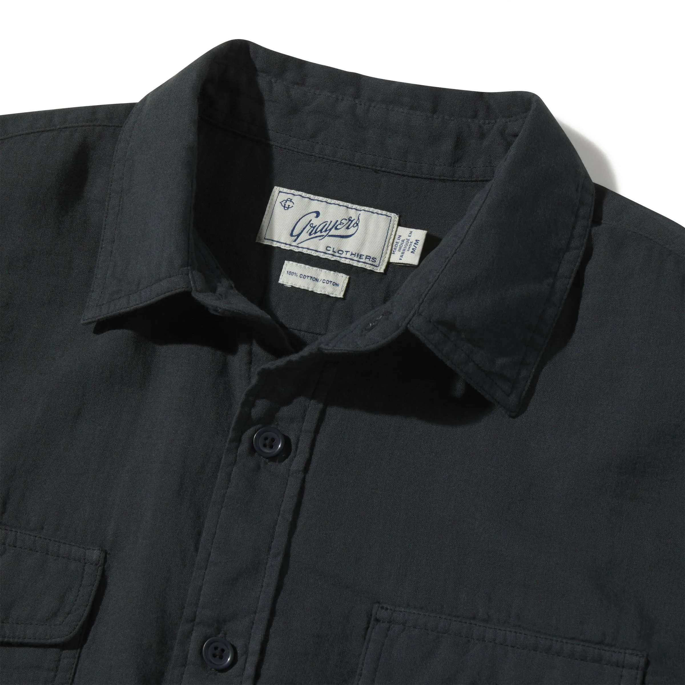 Brando Lightweight Double Cloth Shirt - Washed Black Anti-pilling Layer Ready