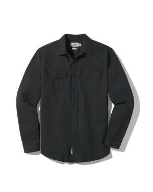 Brando Lightweight Double Cloth Shirt - Washed Black Sleek Waist Timeless Appeal