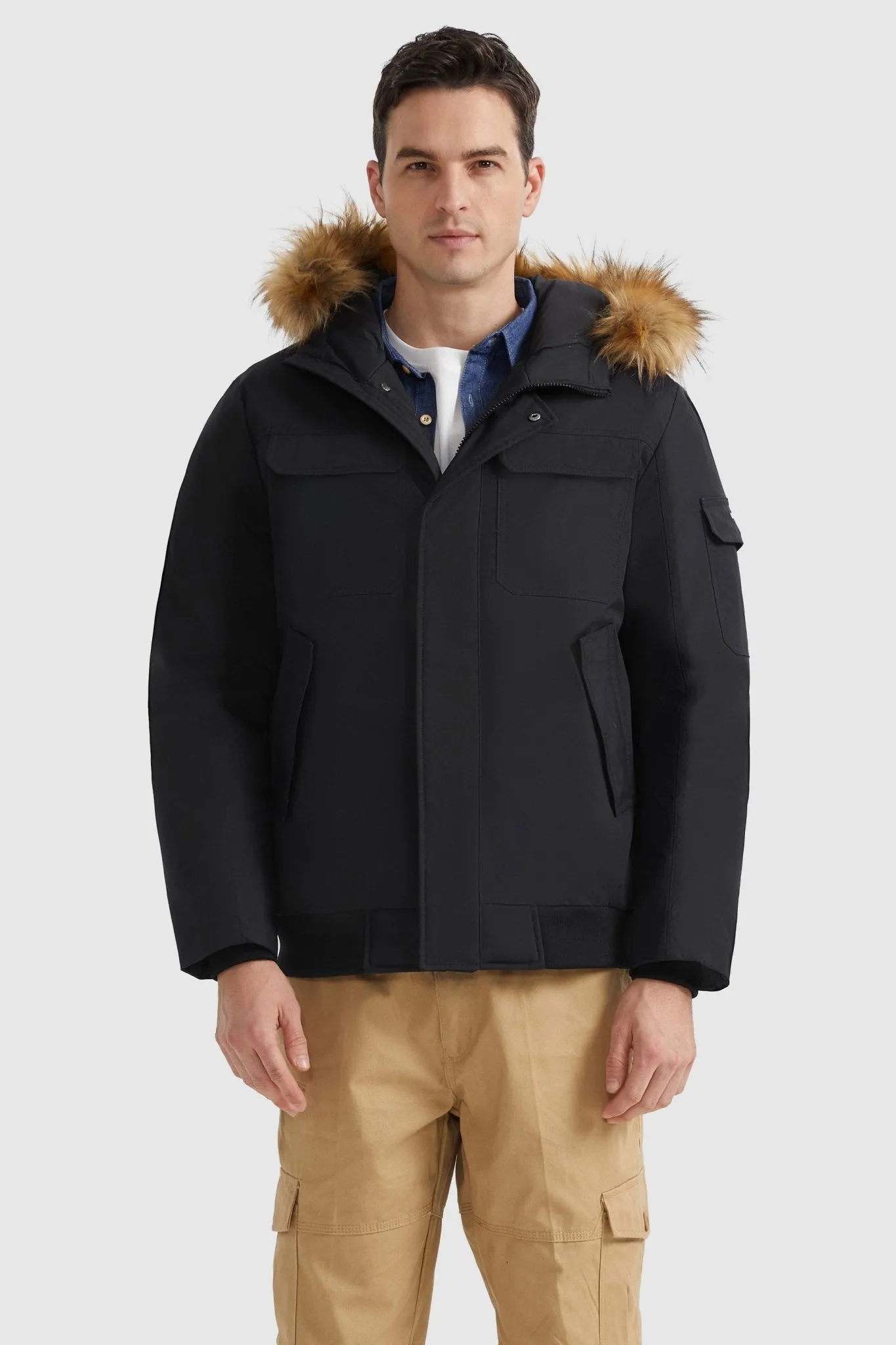 Ergonomic Fit Hooded Mountain Parka with Faux Fur