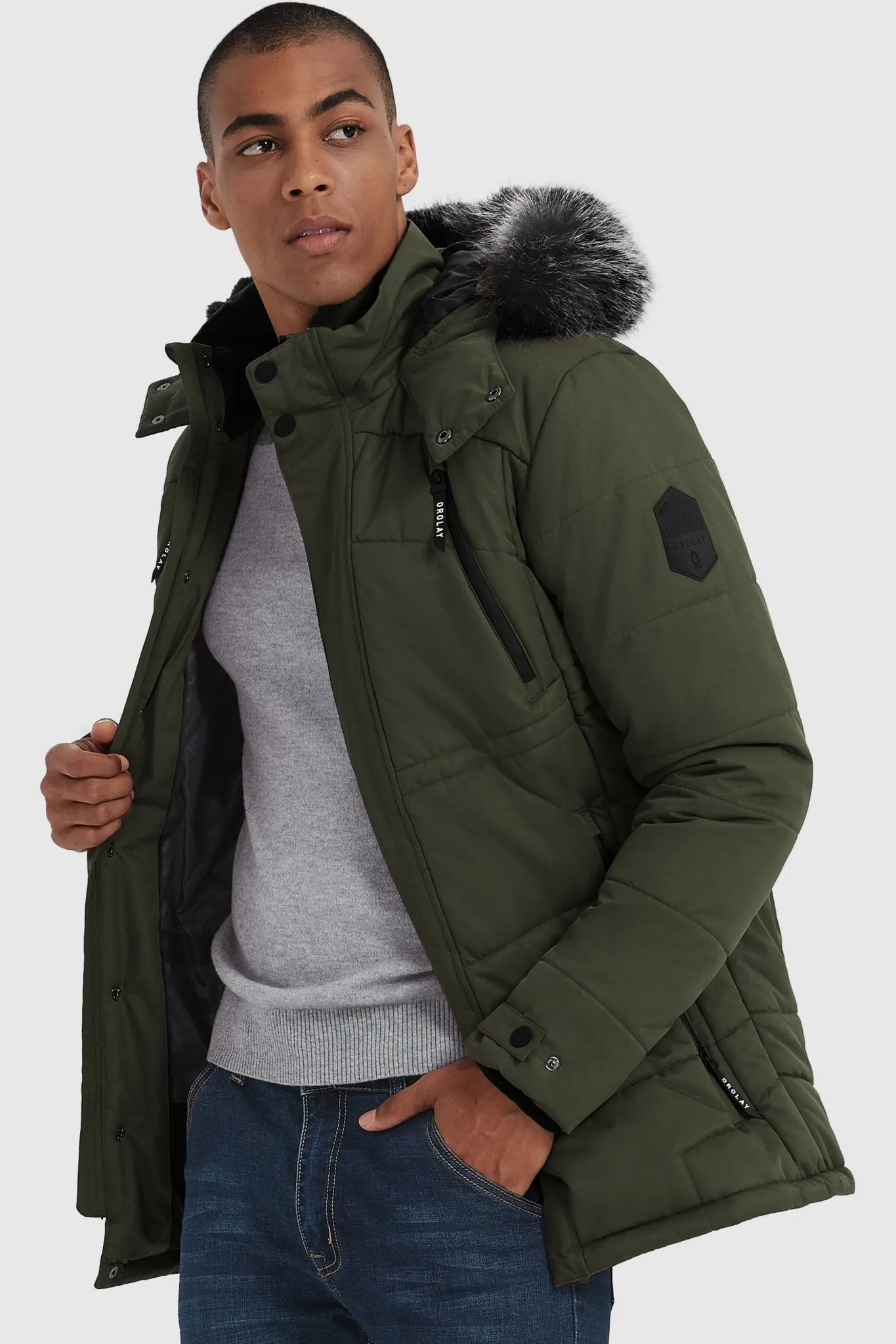 Wind Chill Protection Versatile Layering Hooded Mountain Parka with Faux Fur