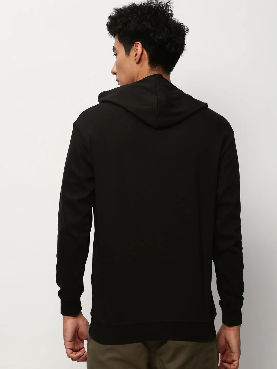 product checkered classicism Comfy Hoodie Men's Black Hooded Cotton Pullover