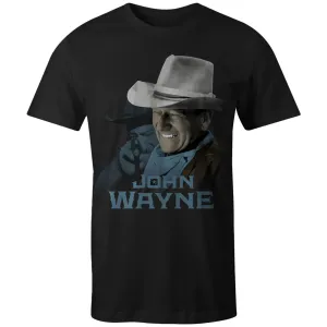 Hooey John Wayne Black Crew Neck T-Shirt Garment Dyed Finish