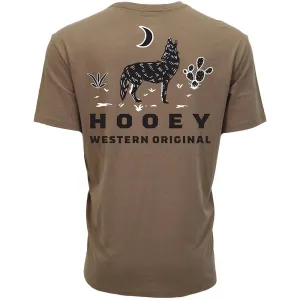 Minimalistic Wear Effortless Comfort Hooey Men's Coyote Graphic Tee in Shitake Brown