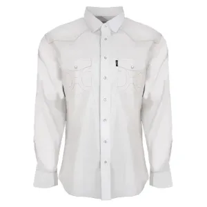 Comfy Layer Wear Casual Choice Hooey Men's L/S Dos Sol Solid Western Snap Shirt in White