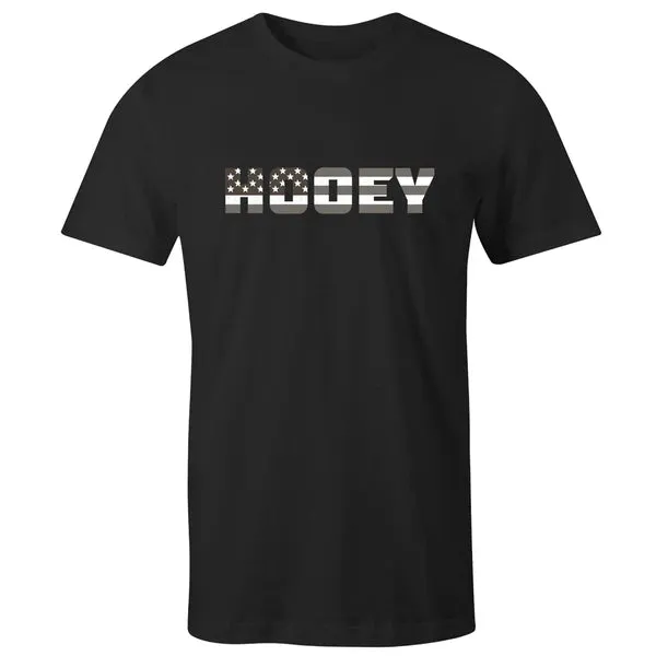 Hooey Men's Patriot Logo Tee in Black UV protected Active Essentials