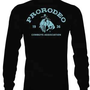 Hooey Men's Pro Rodeo Logo Long Sleeve Tee in Black Bold Design