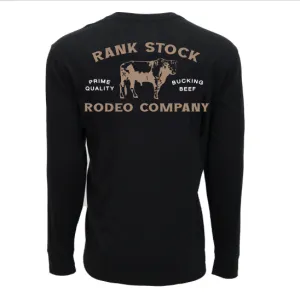 Hooey Men's Rank Stock Logo Long Sleeve Tee in Black Comfortable Look Bold Comfort