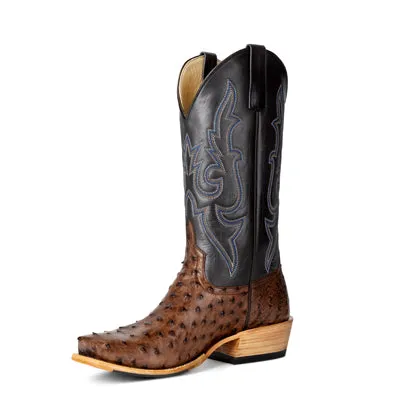 Horse Power Men's Kango Tobacco Full Quill Ostrich Western Boot Walk Support