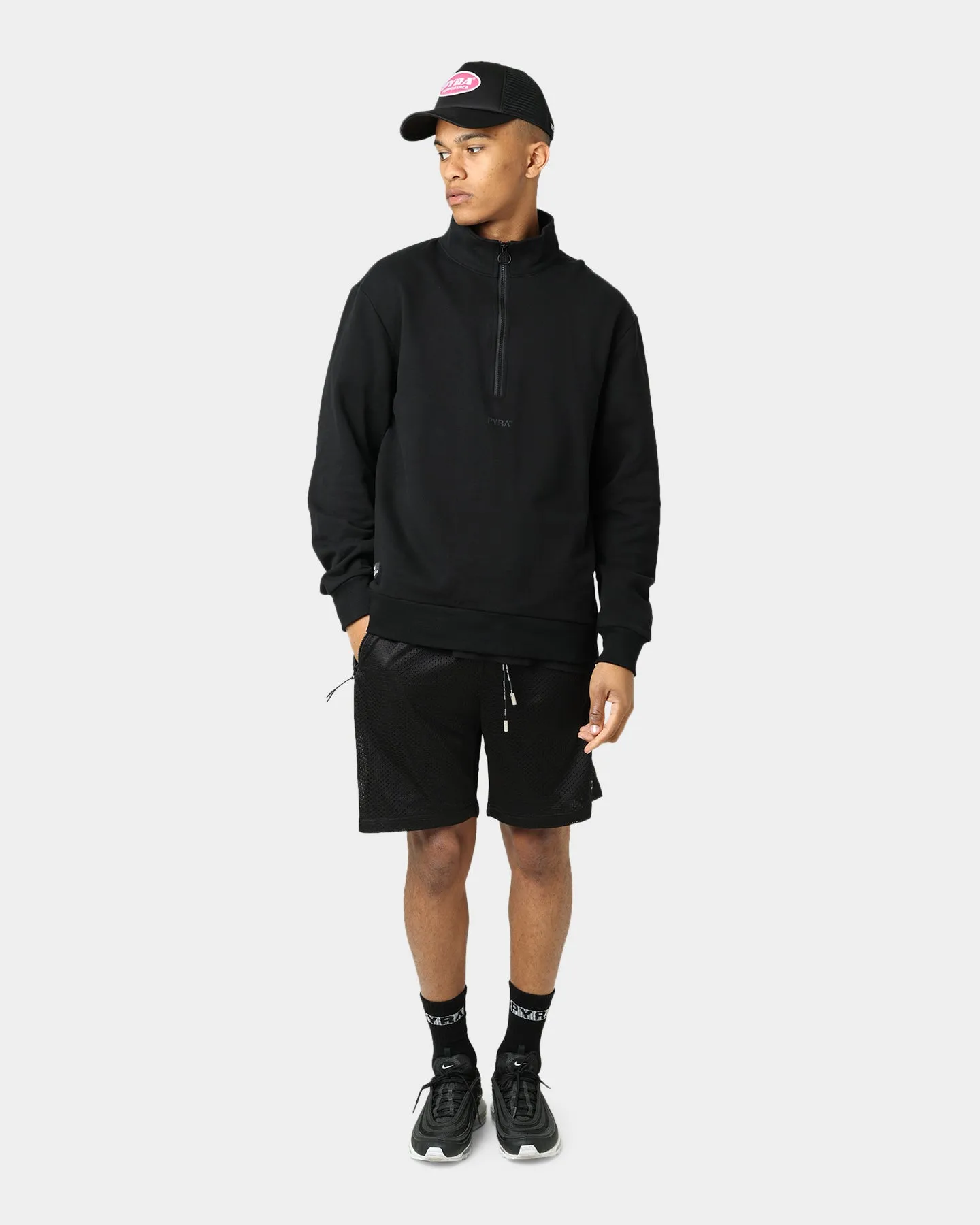 Pyra Nero Mesh Shorts Black Breathable Stretch Fit Non slip grip