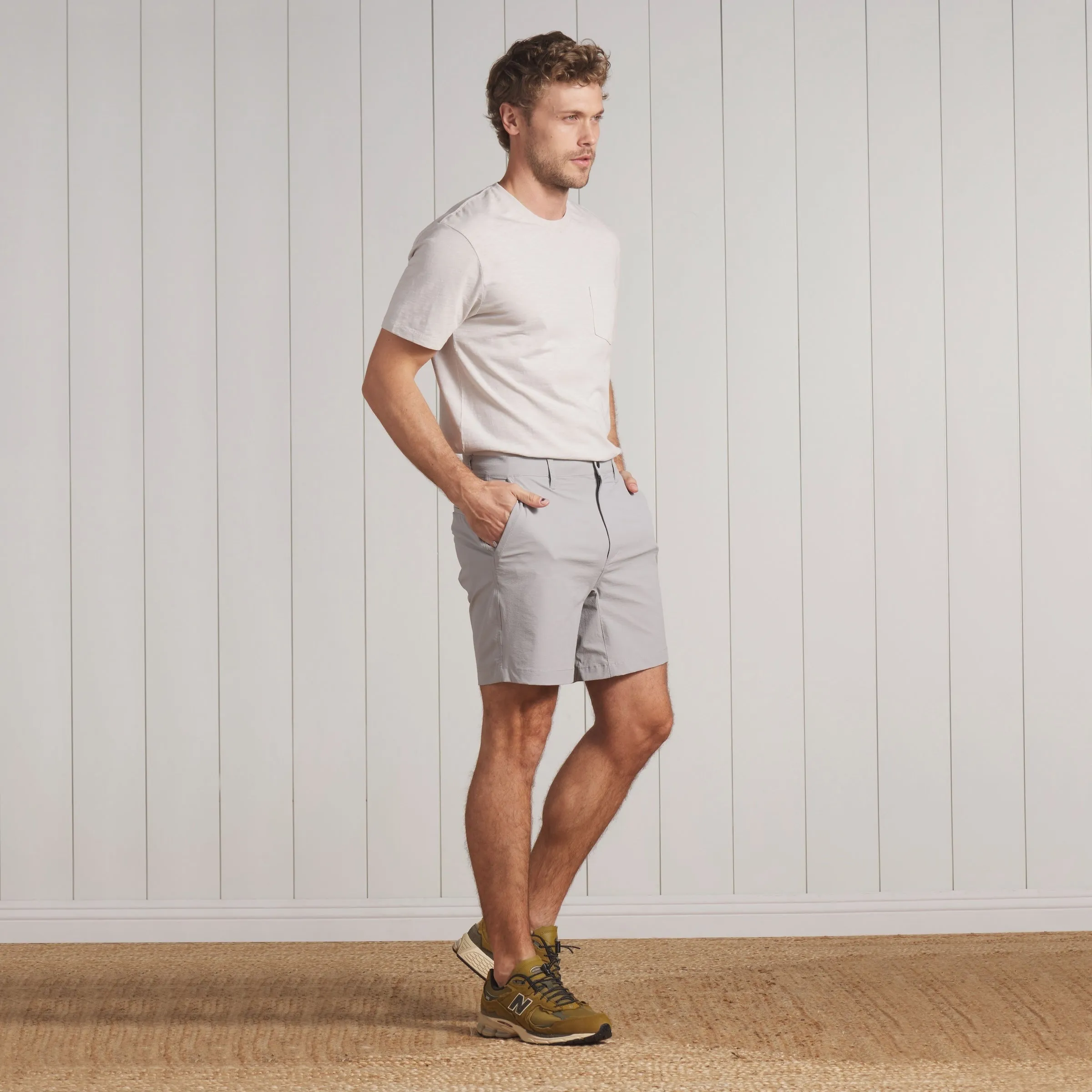 Hybrid Everyday Shorts 7" - Harbor Mist Low-waisted