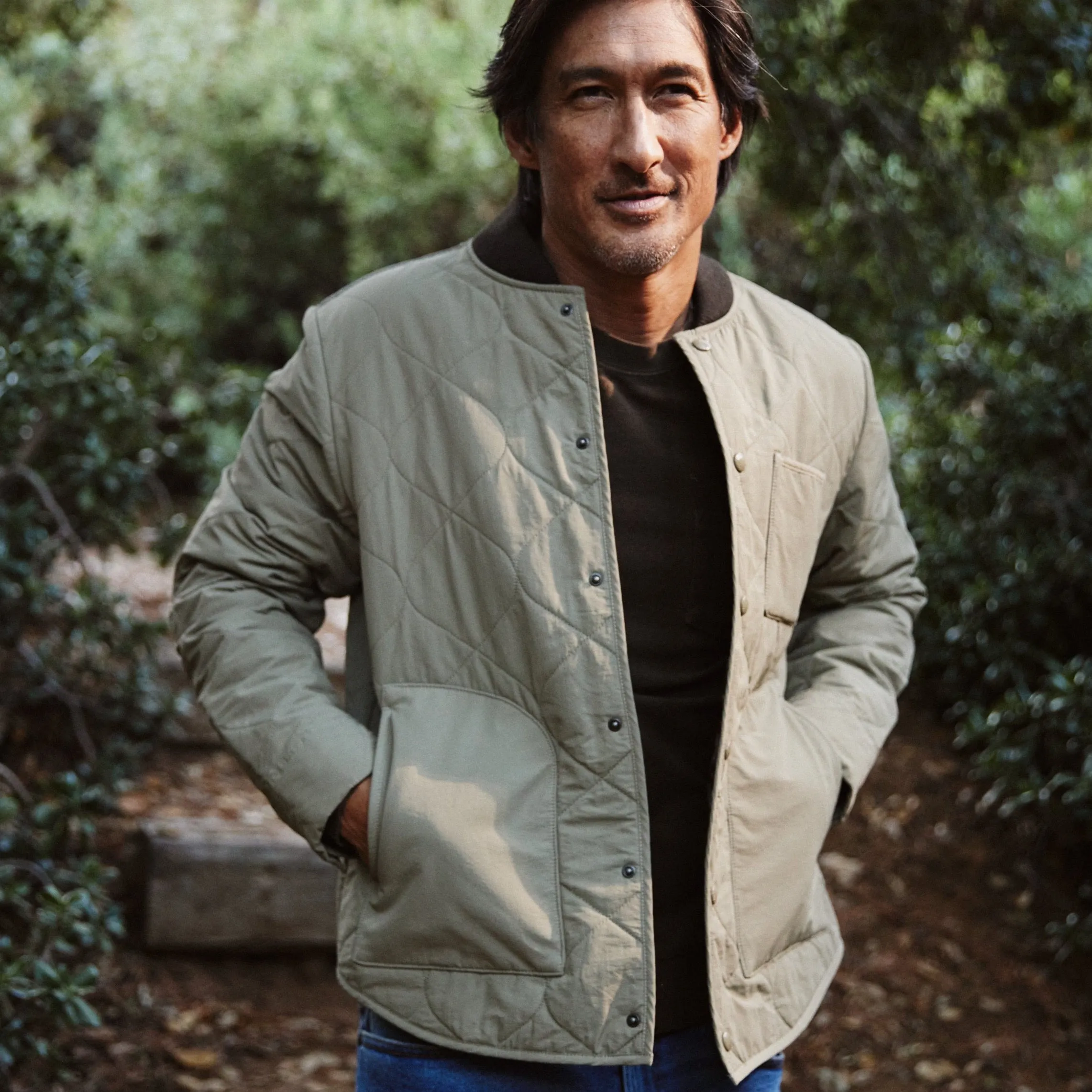 New Daines Quilted Bomber - Dusty Olive Clean Fit