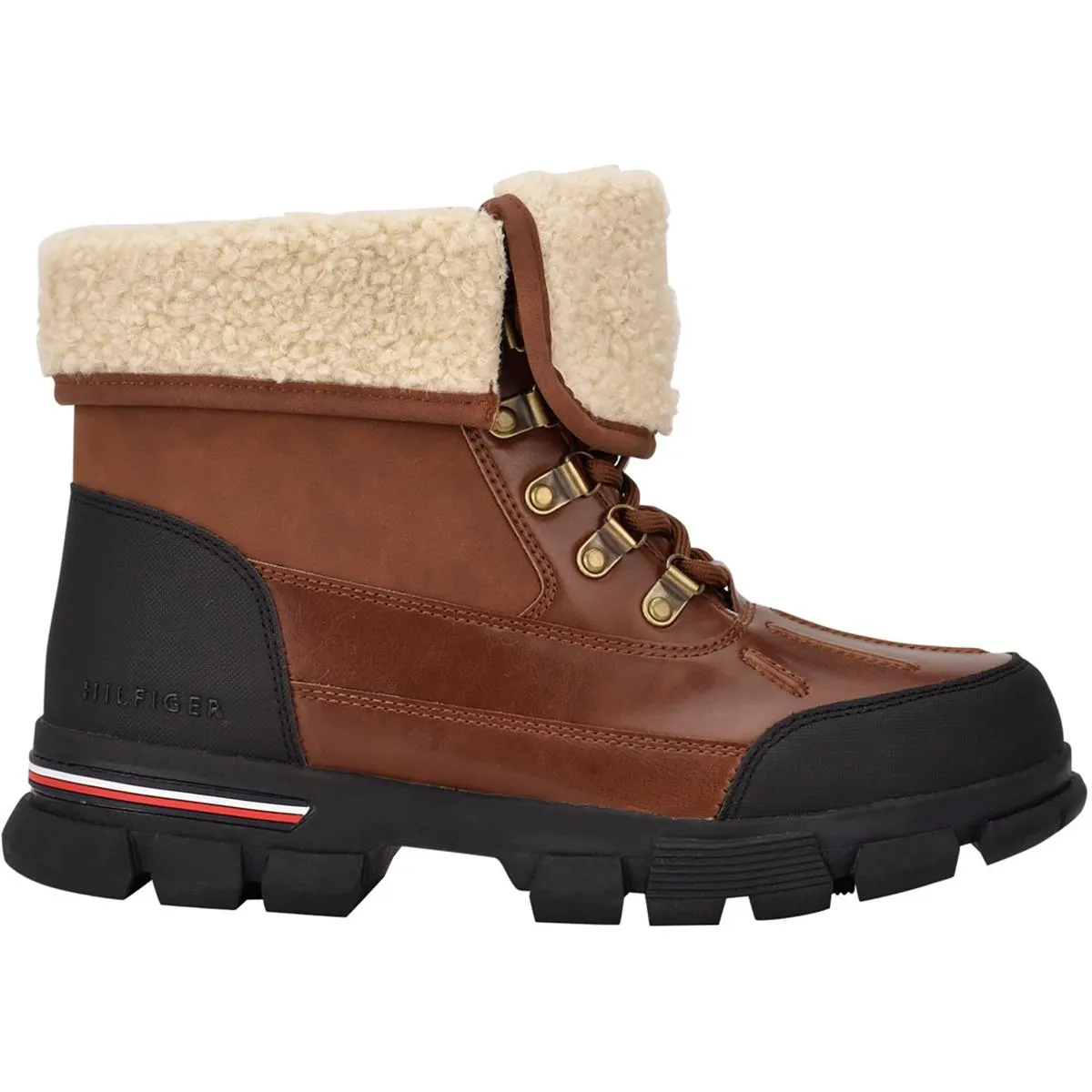 Idan Mens Faux Leather Lace-Up Winter & Snow Boots Lead Step