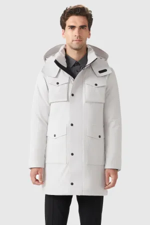 Windproof Warm Hooded Down Jacket Soft Cover Simple Look