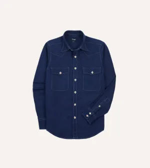 Indigo Canvas Two-Pocket Western Shirt FadeResistant Coating