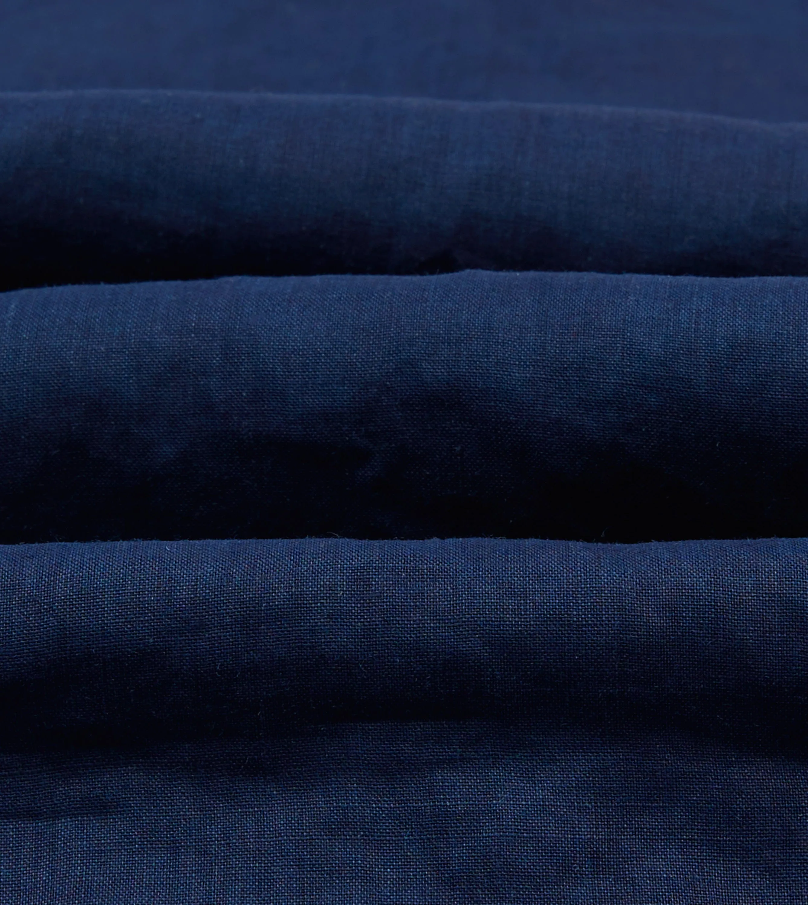 Durable Collar Construction Indigo Ramie Camp Collar Short Sleeve Shirt