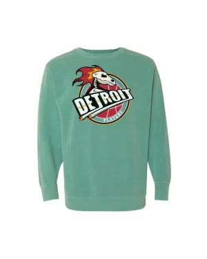 Ink Detroit 90s Players Crewneck Sweatshirt - Pigment dyed Teal Trendy