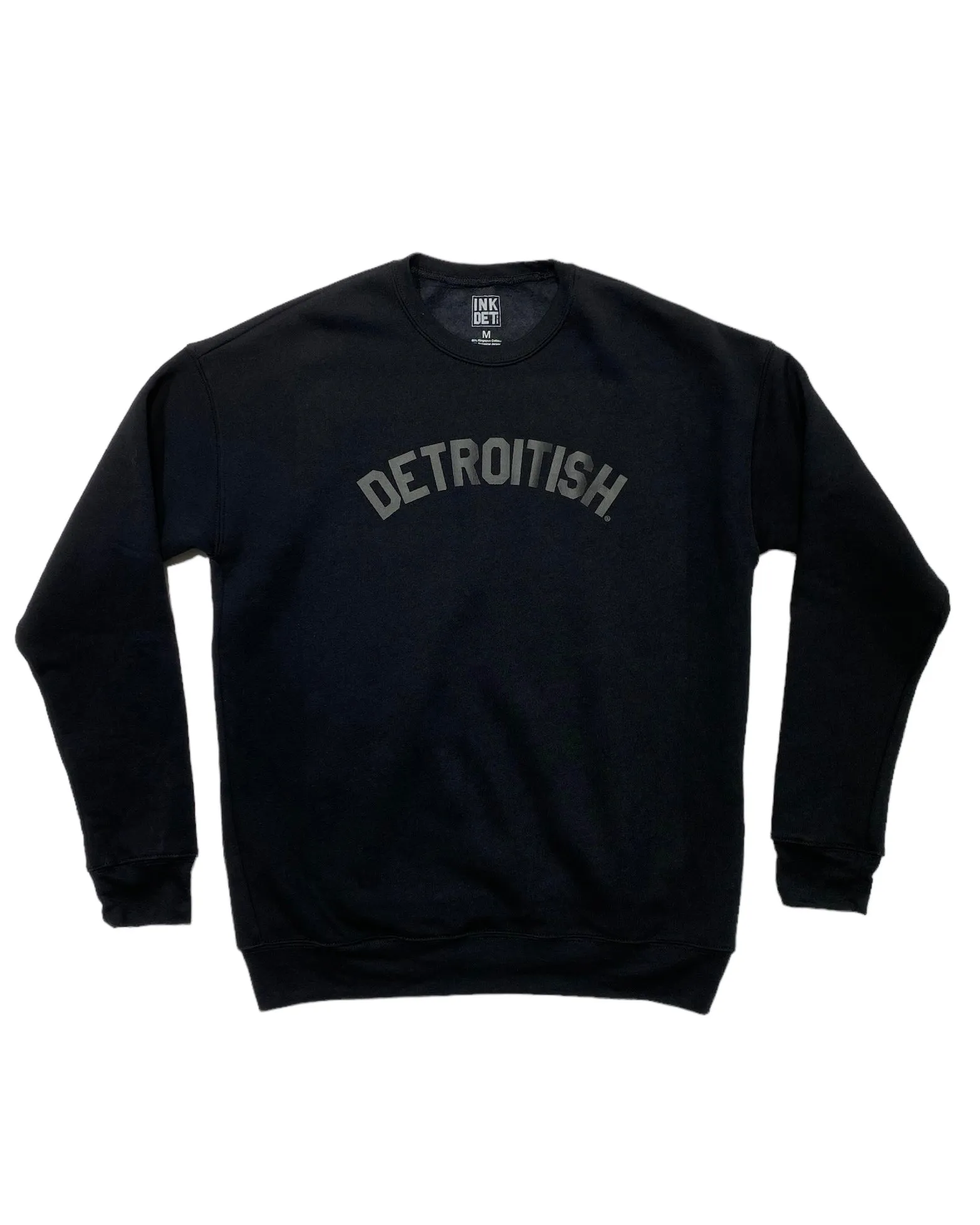 Ink Detroit Detroitish Crewneck Sweatshirt - Black on Black product holiday wearability Running Gear