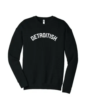 windproof Casual Hoodie Ink Detroit Detroitish Crewneck Sweatshirt - Black