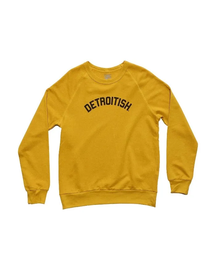 Ink Detroit Detroitish French Terry Crewneck Sweatshirt - Gold Hiking wear Home Comfort