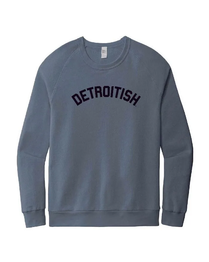 Ink Detroit Detroitish French Terry Crewneck Sweatshirt - Washed Denim Blue product hiking suitability product gift worthiness