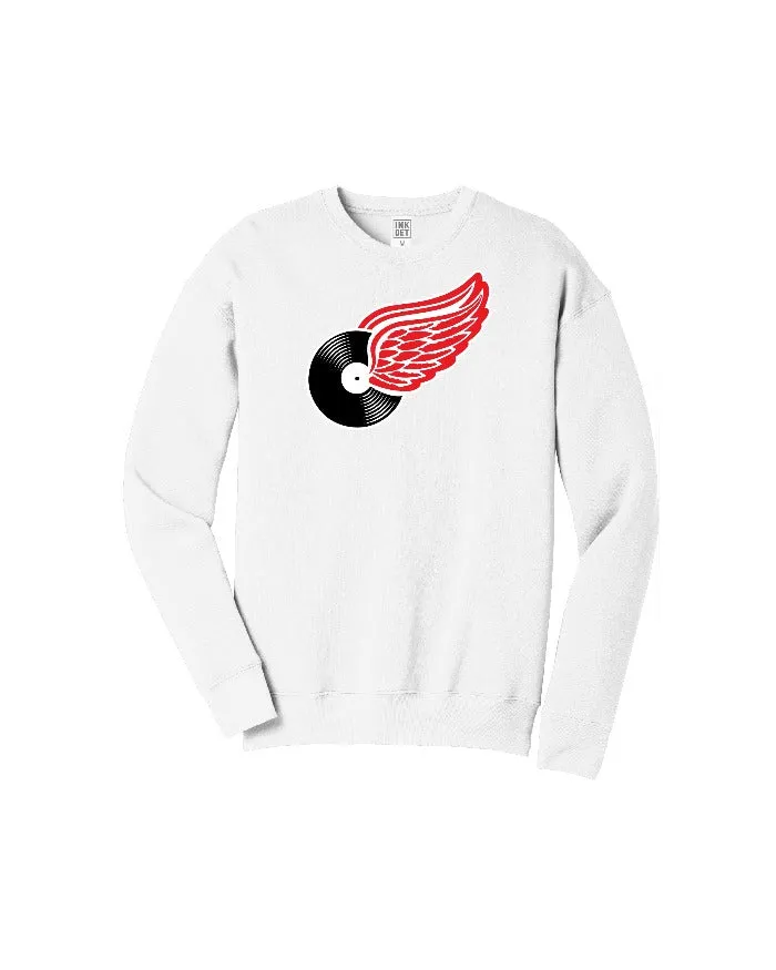Stretchy perfect for anniversaries Ink Detroit Motown Wing Crewneck Sweatshirt - White