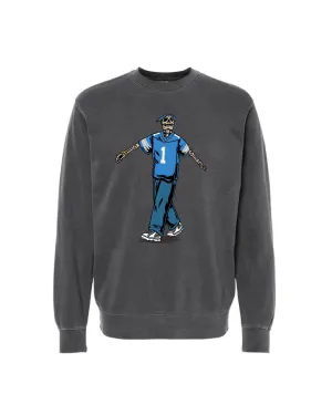 Fashion Statement Ink Detroit- Tupac Lions Jersey - Premium Crewneck Sweatshirt - Pigment-Dyed Black