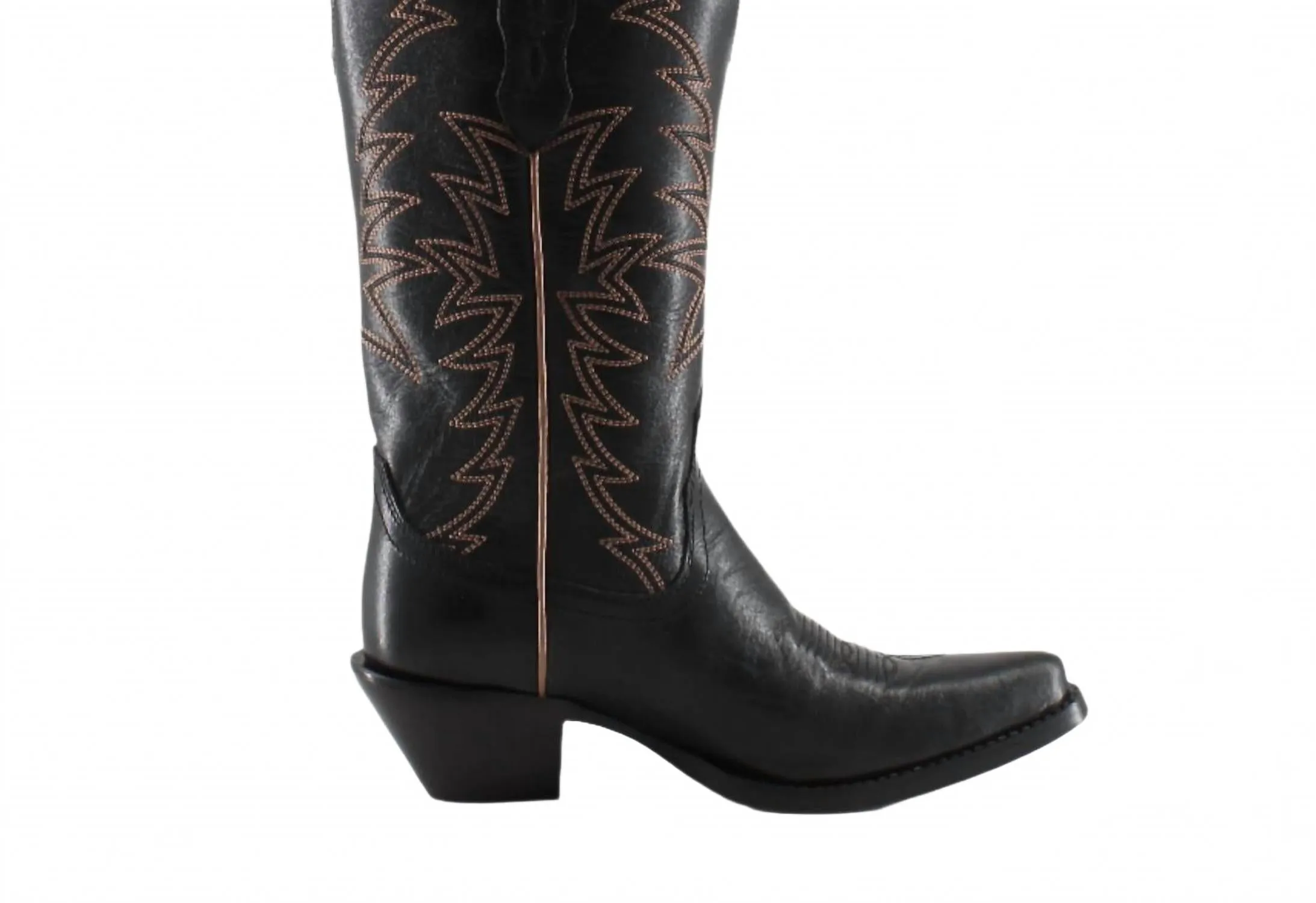 Flexible Base Isabella Leather Cowgirl Boots - Stylish Western Footwear & Comfort In Black