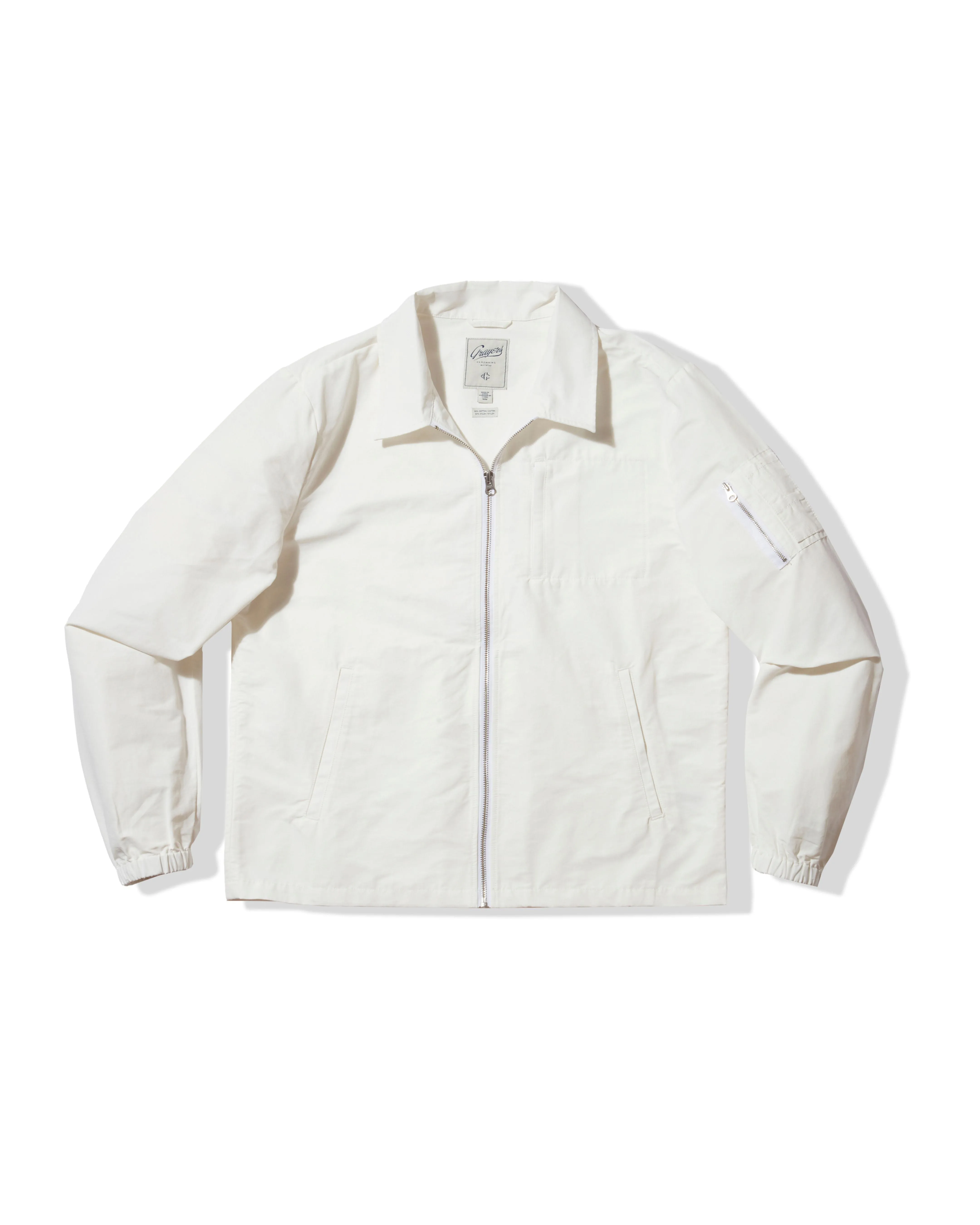 Mesh Ventilation Panels J. Stark Cotton Nylon Windbreaker - White