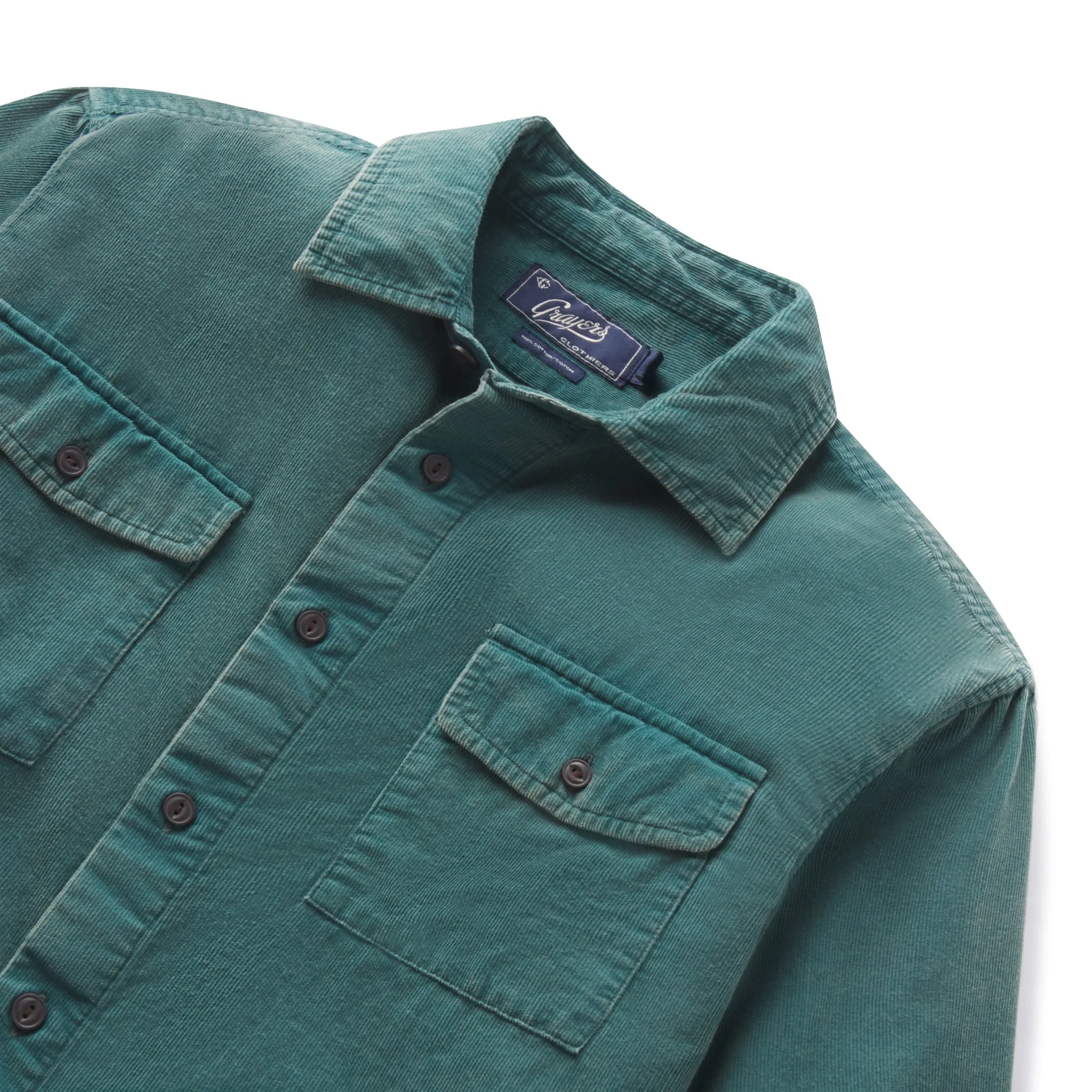 Jeremiah Vintage Garment Dyed Shirt - Teal Comfortable Wear Smart Comfort