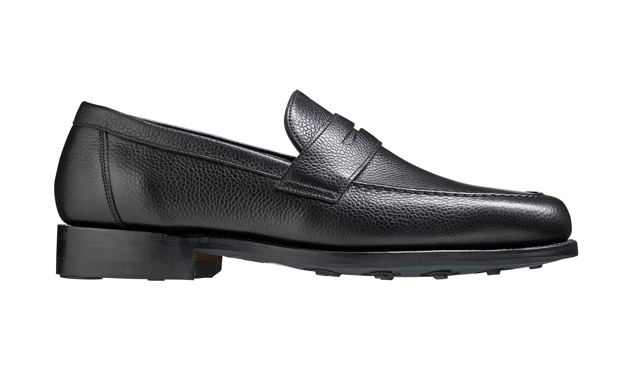Jevington - Black Grain Loafer Shoe Essential Footwear