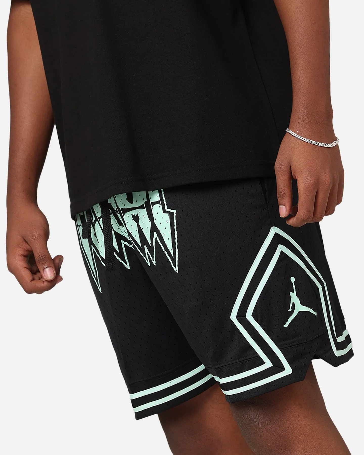 Jordan Dri-Fit Diamond Shorts Black/Mint Adjustable Drawcord winter shorts