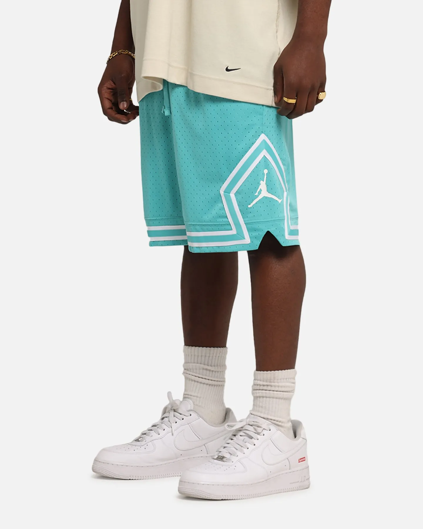 Jordan Dri-FIT Sport Diamond Shorts Teal/White Easy Breezy
