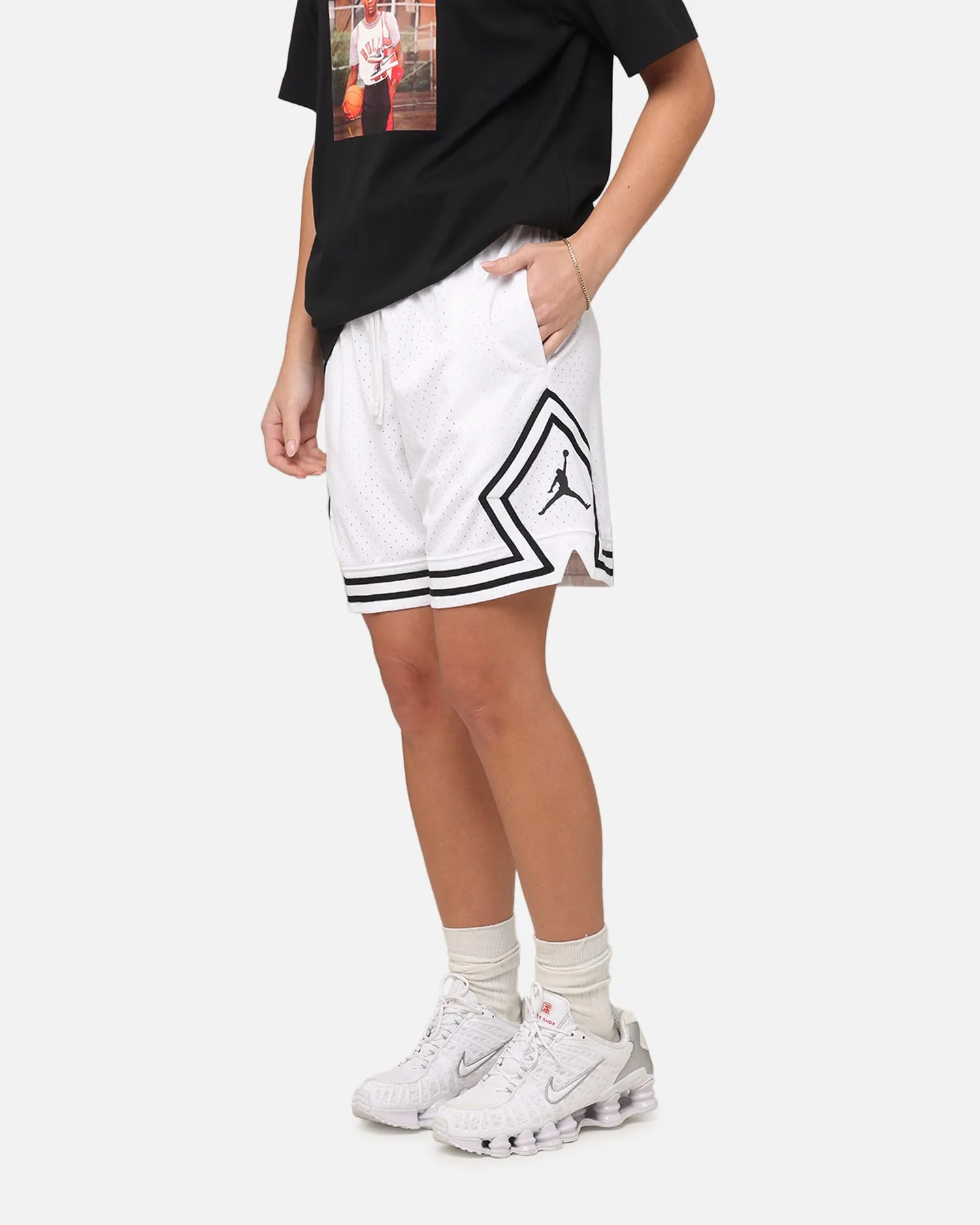 Stretch Flex High Elasticity Blend Jordan Dri-FIT Sport Diamond Shorts White/Black/Black
