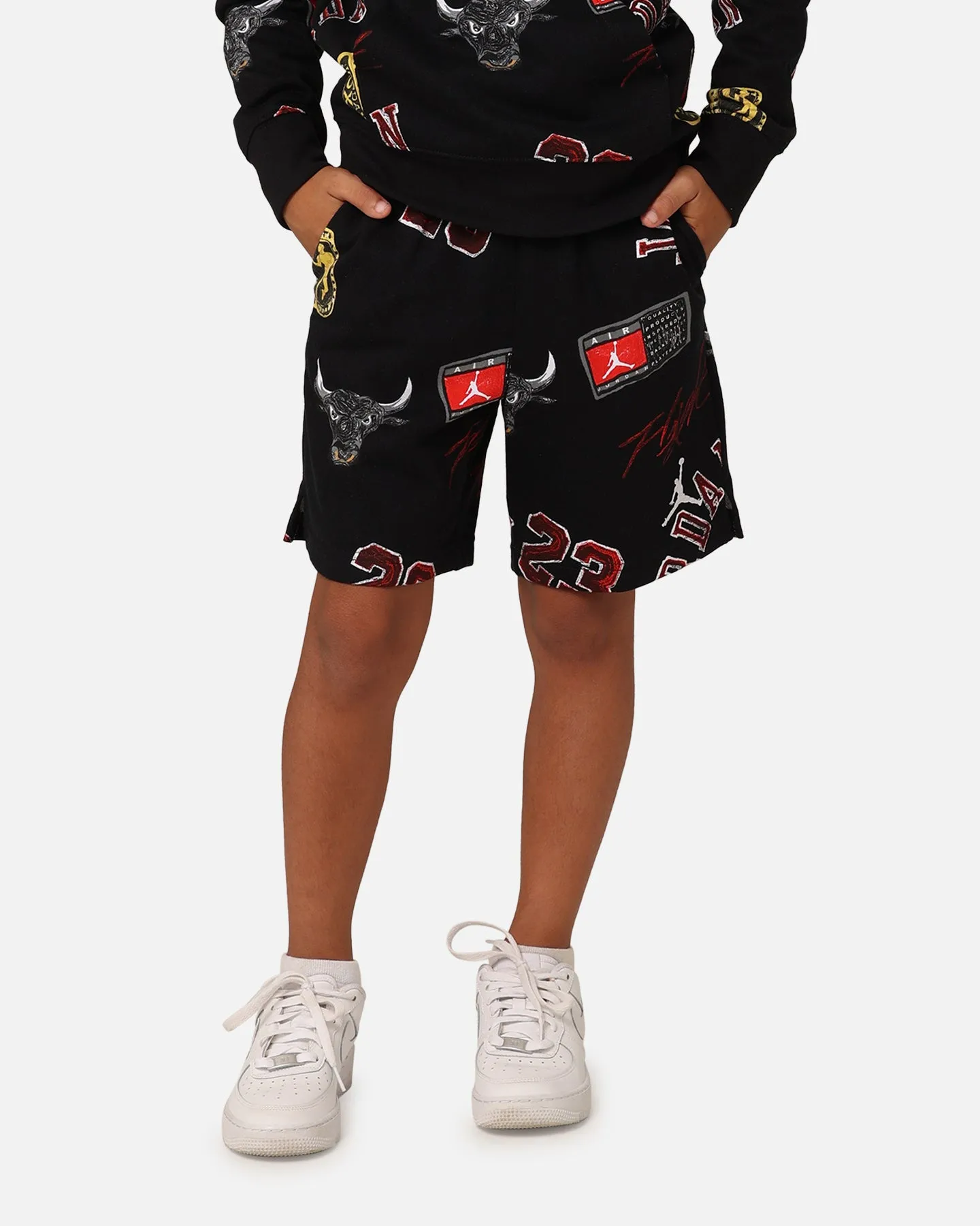 Jordan Kids' Essentials AOP Shorts Black Chafe Resistant Lining Budget - friendly
