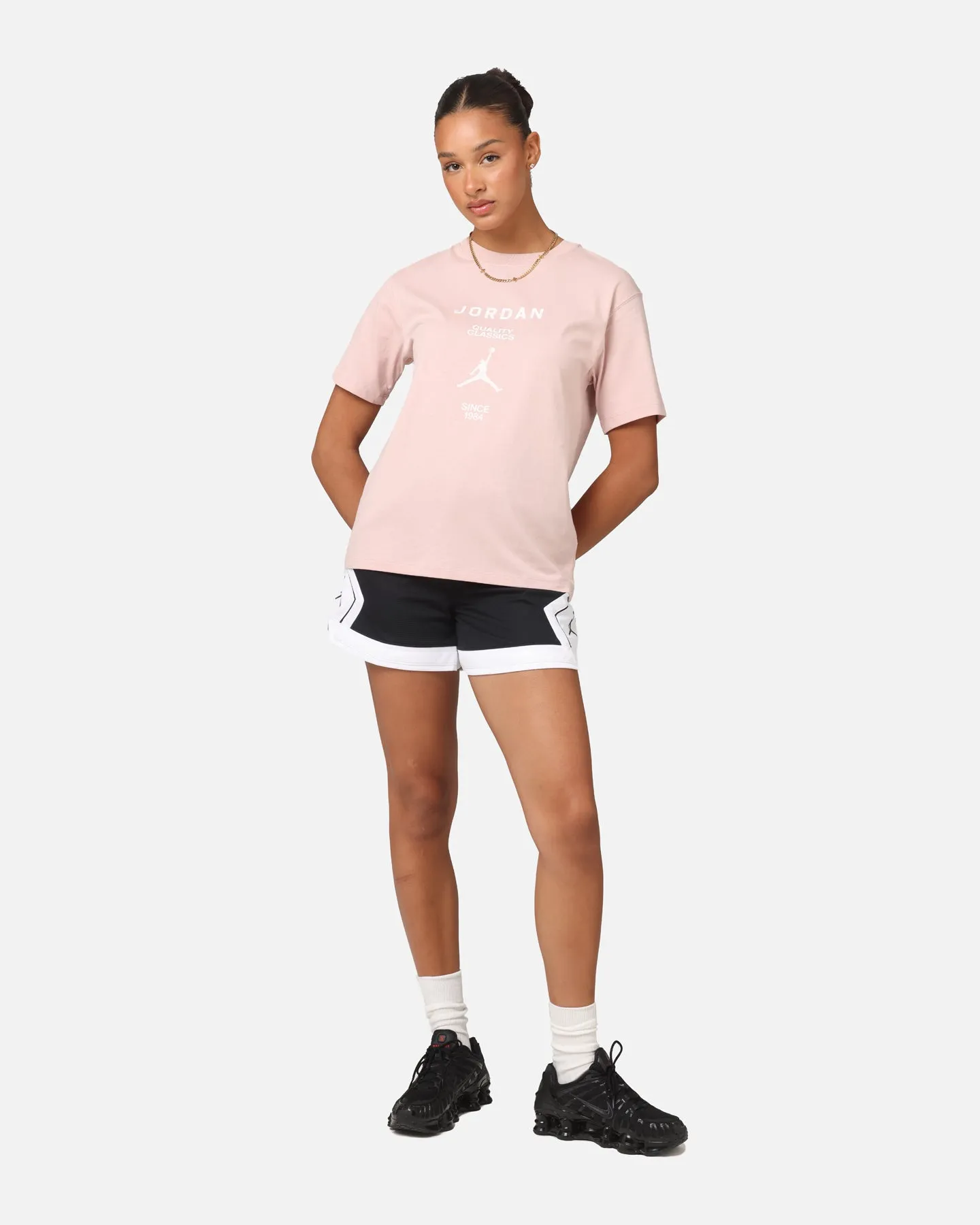 Core Fit Jordan Women's 4" Diamond Shorts Black/White/White