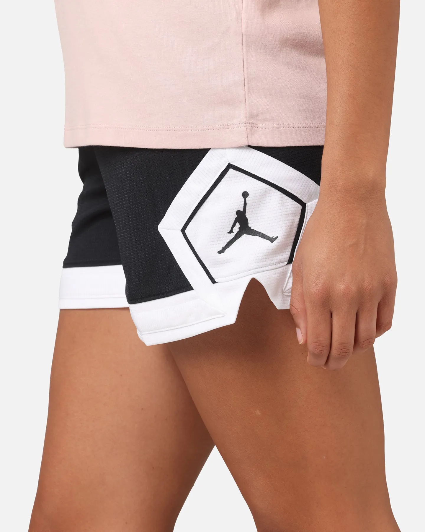 Jordan Women's 4" Diamond Shorts Black/White/White Slip Resistant Inner Grip cargo style