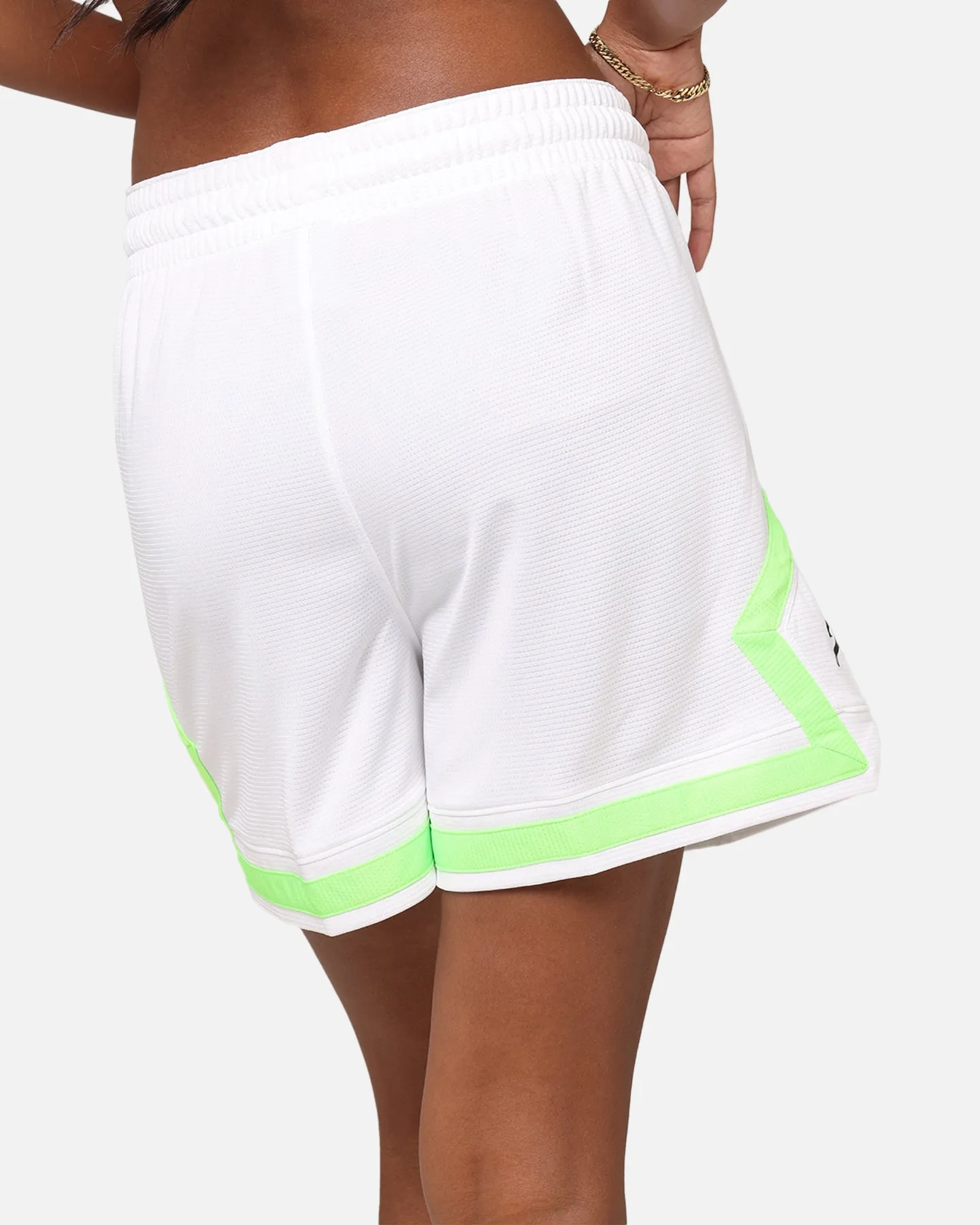 Easy Comfort Fit Casual Flex Fit Jordan Women's Dr-FIT 4" Sport Diamond Shorts White/White/Green