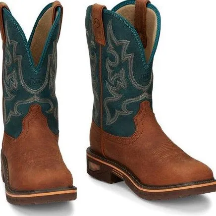 Justin Men's Resistor Nano Composite Toe Work Boot Neutral Style Stable Support Snowy Path