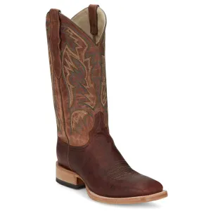 Cushioned Fit Rough Walk Justin Men's Three Bars Brandy Smooth Ostrich Boot